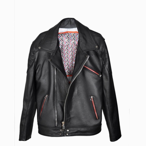 Vivid Black Leather Jacket